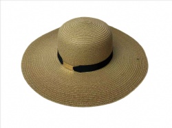 ladies straw hat with metal trims