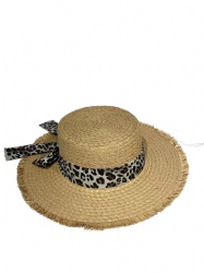 wide brim straw hats with printed band/lace band