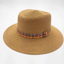 paper straw hats with woven jacquard band