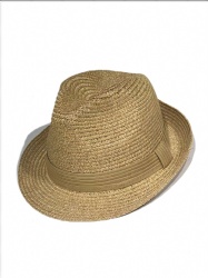 fedora hat with paper straw band