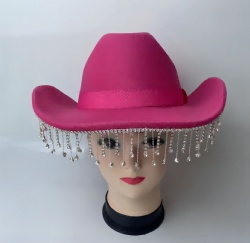 felt hat with diamond  decoration