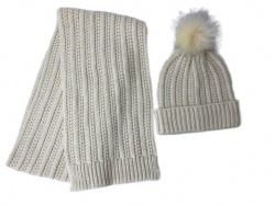 ladies 2pcs beanies and scarf set