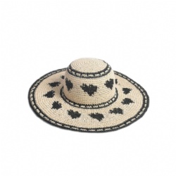 ladies wide brim  Crochet straw hats